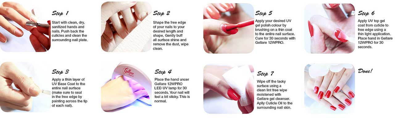 apply gel nails step by step