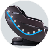 L track technology of the Brookstone BK-250 massage chair