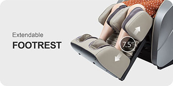 Titan Oppo 3D massage chair has extended footrest