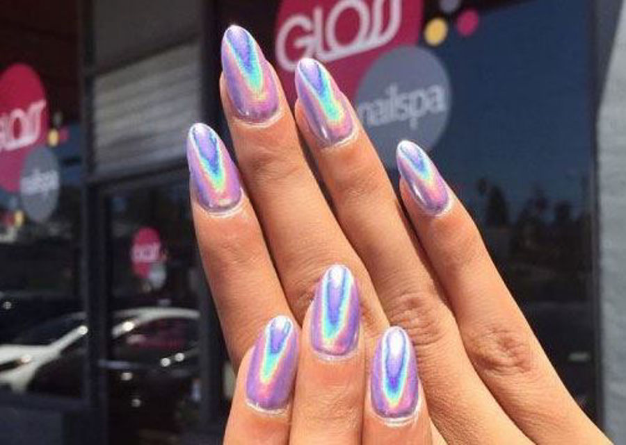 10. Light Purple Holographic Nails - wide 7