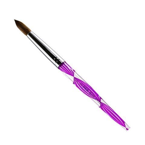 purple hand acrylic brush on white background