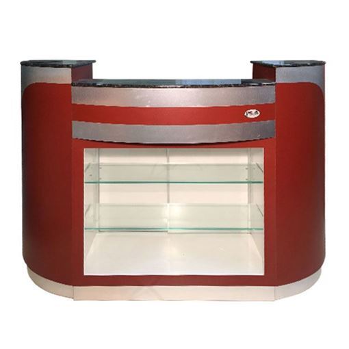 reception counter with glass