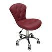 burgundy stool with chrome legs