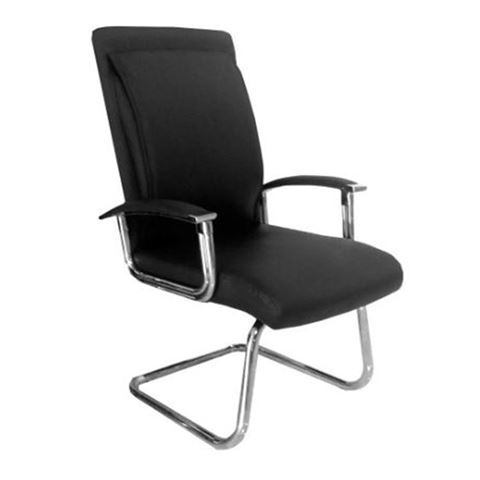black leather waiting chair