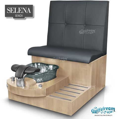 Gulfstream spa bench in prestige maple, black bowl and seat 24 black
