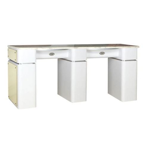 T-39 double nail table in white / beige