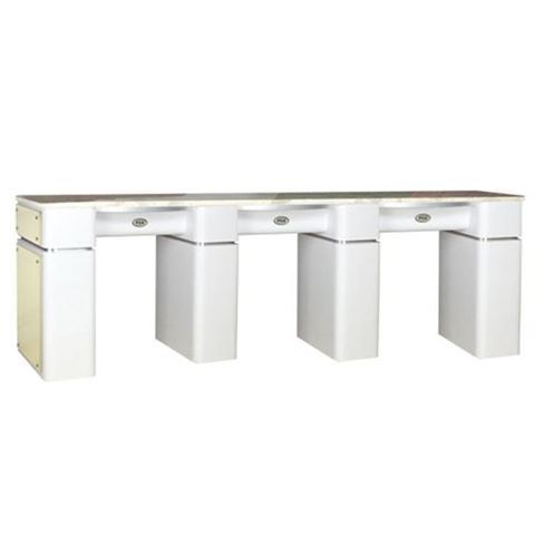 t39 triple nail table in white / beige
