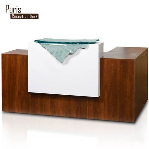 Gulfstream Paris L Shape Reception Counter With Glass Waterfall