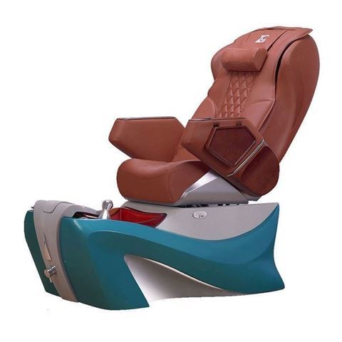 LC Deco Z-500 spa chair in turquoise base and cappuccino top
