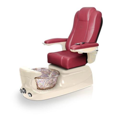 Liberte pedicure spa in champagne base and burgundy chair
