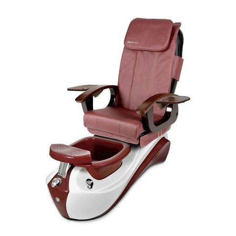 Lotus pedicure spa in ruby red base and burgundy chair