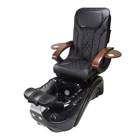 Perla pedicure chair in black base, black bowl and black Shiatsulogic EX