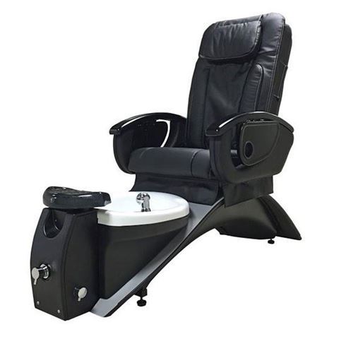 Vantage pedicure chair in espresso base and black cushion 