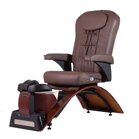 Simplicity pedicure chair in cherry base and chocolate cushion