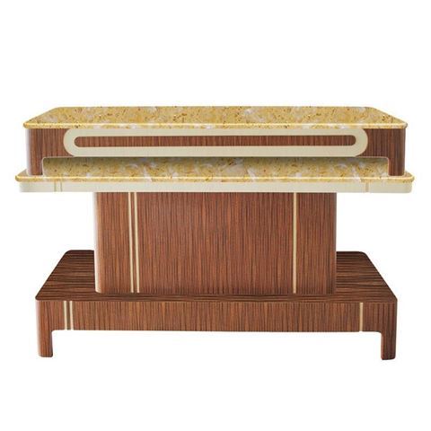 Verona 2 nail dryer table with yellow marble top