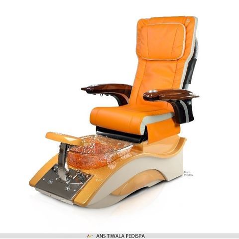 Tiwala pedicure spa in golden brown base and orange & ivory ANS P20 massage chair
