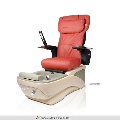 Pavia pedicure spa with red Human Touch HT-245 massage chair