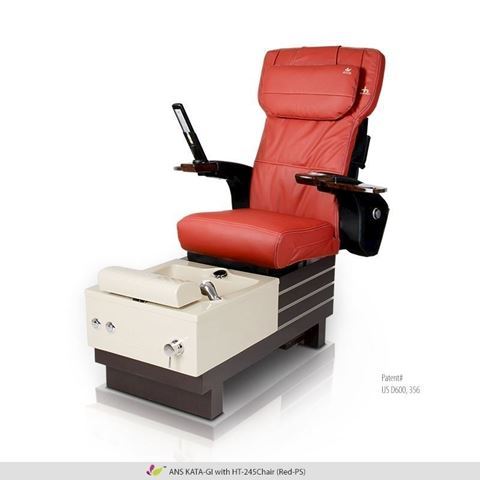 Kata-Gi pedicure spa with red Human Touch HT-245 massage chair