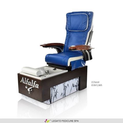 Legato pedicure spa with navy blue & ivory ANS P20 massage chair