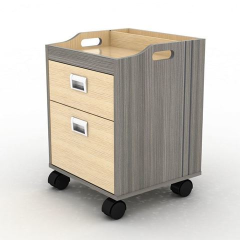 front view of the grey laminate Alera pedicure trolley