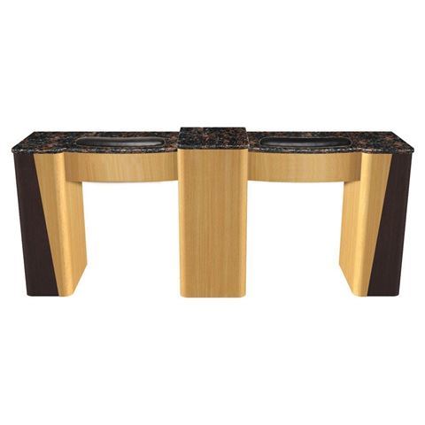 front view of cherry / dark oak VL-100 double nail table