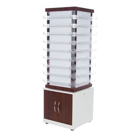 white & dark walnut laminate PSD NV810 nail polish cabinet