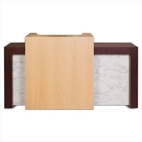 mahogany & oak ANS marble reception desk