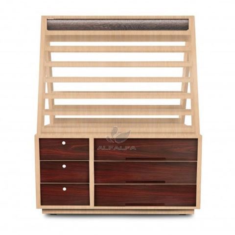 mahogany and oak wood color Pinnacle polish cabinet