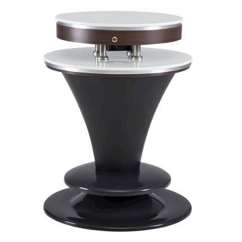 round shape, dark walnut and white marble top VM710 Modern nail dryer station