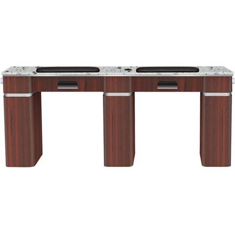 dark brown wood Fiori double nail table