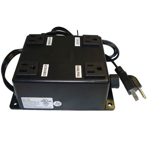 Black 4 plug electrical box for nail chair