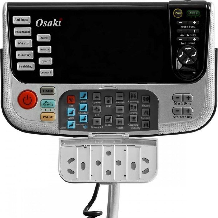 Control Panel Of Osaki OS-7200H Pinnacle Massage Chair 