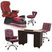 ampro pedicure chair package 9660 burgundy