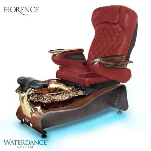 Gulfstream Florence pedicure spa chair in burgundy
