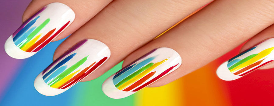 Rainbow Gradient Nail Art | Tittac