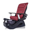 T-spa Gossip pedicure chair in black base and red T-Timeless massage chair