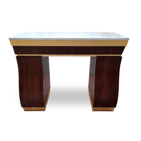 Sewell manicure table in gold wood color