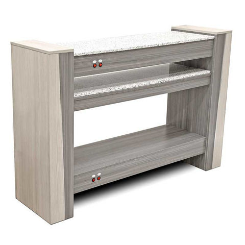 grey and cream laminate Tiffany nail dryer station with white marble top