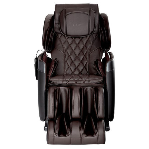 Titan Optimus 3D massage chair brown color, front view