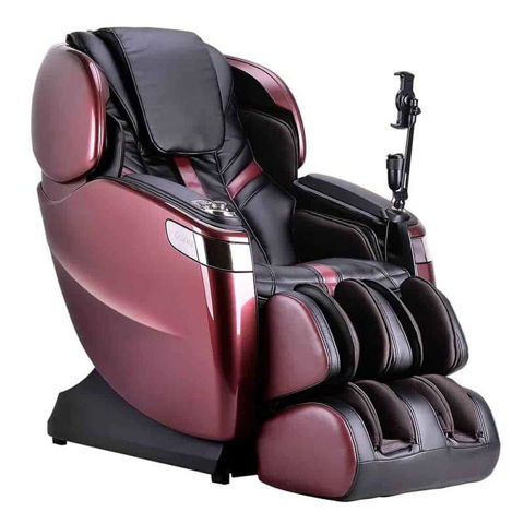Ogawa Master Drive AI massage chair in burgundy and black
