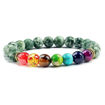Natural Stone green dot 7 chakra healing bracelets