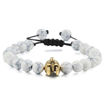 white gold color bracelet with Roman Knight Spartan Warrior charm