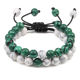 2pc set Malachite Stone Adjustable Healing Bracelet