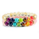 Picture of Natural Stone 7 Chakra Buddha Prayer Bracelet (2 Pc Set)