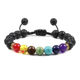 Picture of Natural Stone Black Lava 7 Chakra Healing Bracelet
