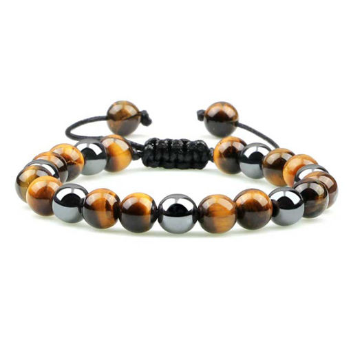 Picture of Magnetic Hematite Polished Onyx Beads Healing Bracelet