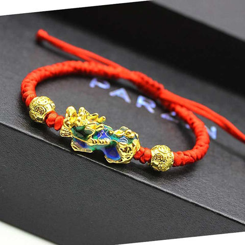 Picture of Hand Braided Tibetan Lucky Braided Bracelet With Pixiu