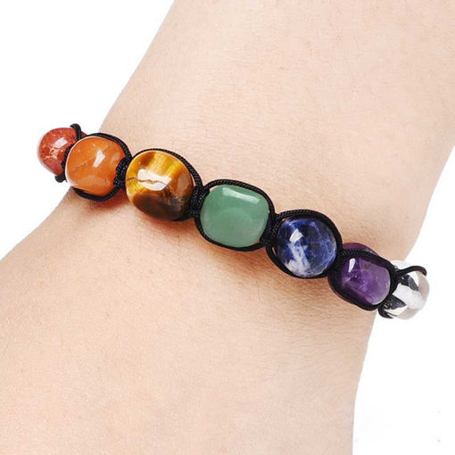 Picture of 7 Chakra Handmade Braided Indian Yoga Healing Bracelet