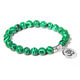 Malachite Color Natural Stone 8mm Round Fluorite Hematite Charm Bracelet