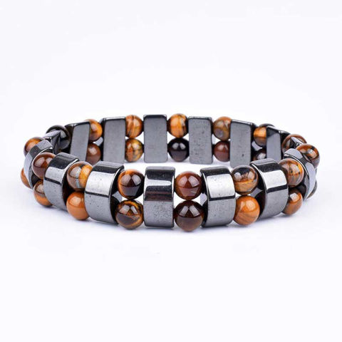 Picture of Fashion Double Tiger Eye Positive Energy Bracelet